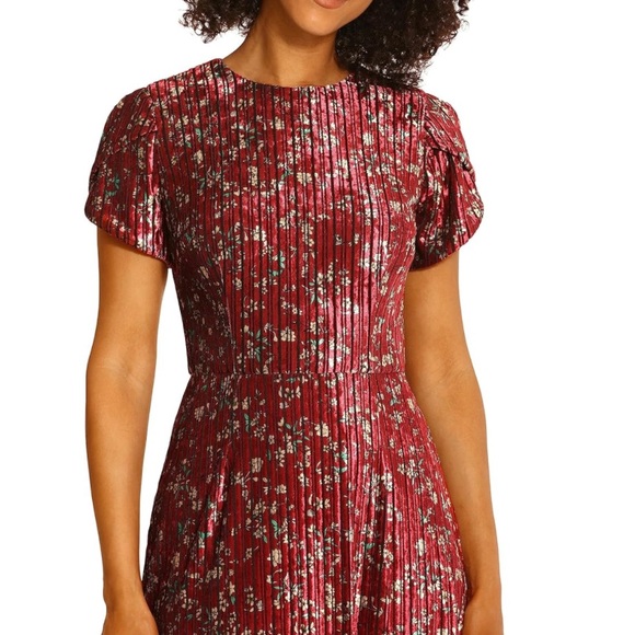 Maggy London Women's Dresses Tulip Sleeve Shark Bite Hem Midi Dress Us 10 - Picture 4 of 5